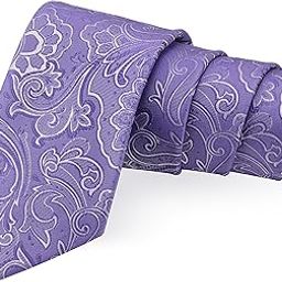 Ritzy Purple & Silver Colored Microfiber Necktie for Men-image-14