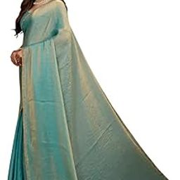 Women's Soft Chiffon Saree small border with Unstitched Boluse Piece Weddings, Festivals & Special Occasions-image-30