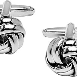 Shining Jewel Elegant Fancy and Designer Silver Plated Cufflinks for Men - Classic Knot Design (SJ_7122)-image-16