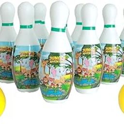 GIGGLE TREE Bowling Game for Kids Toy with 10 Big Pin and 2 Big Ball Indoor and Outdoor Fun Activity Toy Game for Kids Fun Learning Toy Game Early Development Activity Bowling Toys (Green)-image-2