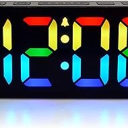 Westclox Digital Clock for Adults with 2" RGB Color Display, Alarm with Adjustable Volume, Large Snooze Button-image-67