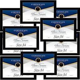 Photo Frame A4 Size For Wall Black Picture Frame For Home and Office Decoration (Black-A4-10 Frame) (Black)-16