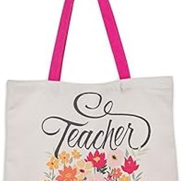 Inspirational Scripture Tote Bag for Teachers: I Know the Plans Encouraging, Pink Canvas/Teacher, Medium-image-59