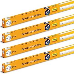wipro 20W Smart Motion Sensor Batten | Cool Day White (6500K) | Ceiling batten for home, Office, Corridors | Surge Protection upto 4KV | High Voltage Protection upto 440V | Pack of 4-image-1