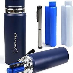 CareVego Stainless Steel 24H 3-5 Pens with Spare Biogel Ice Pack Insulin Cooling Bottle Travel Case - Diabetes Organizer and Medicine Cooler Travel Case, Assorted-30