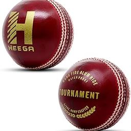 Heega ™ Tournament Red Leather Ball for Cricket (2)-image-63
