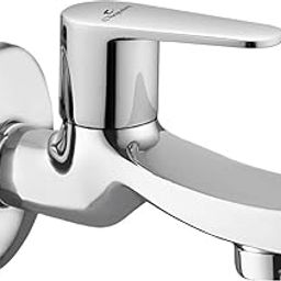 Cliquin Speed Bib Cock Tap | Wall Mounted Brass Faucet with Chrome Finish | Bathroom & Kitchen Use (Cora)-image-8