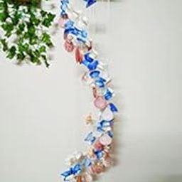 Shellkrafts Unique LED Large Decorative Handcrafted Artificial Sea Shell Wind Chime Home Balcony & Garden Decoration | Gift Item | Postive Energy Items for Home 45inch, Multicolor-15