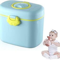 SNOWIE SOFT® 300G Baby Formula Dispenser With Scoop And Leveller, Foodgrade Pp Double Layer Anti-Leak Milk Powder Dispenser Container, Baby Snack Storage Container For Bpa Free, Blue, 1 Count-image-93