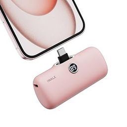 iWALK Portable Charger 4800mAh 20W USB C Power Bank Small Fast Charging Docking Battery Pack with LED Display Compatible with iPhone 15,15 Plus,15 Pro,15 Pro Max,Pink-15
