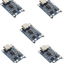Electrobot TP4056 Type-C USB 5V 1A 18650 Lithium Battery Charger Module Charging Board with Dual Protection Functions (Pack of 5)-16