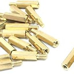 Aexit M3 (PCB board) x 15mm x 21mm Male Female Threaded Gold Tone Brass Pillar PCB Hexagon Standoff (97ry754qf467) Spacer 20Pcs-image-40