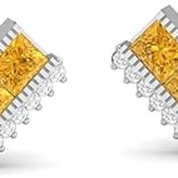 (92.5% purity) Pure Silver Precious Stud Beautiful and Designer Earrings with cubic zirconia (AD) stone for Girls and Women - S10096-image-47