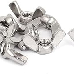 uxcell M6 Thread Dia Stainless Steel Wingnut Butterfly Wing Nuts 10Pcs-26