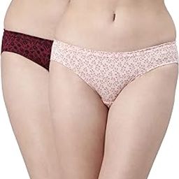 Faso Women Organic Cotton Printed Bikini Style Underwear, Combo Pack of 2, Hipster Panties for Women Anti Bacterial, Quick Dry, Black Color-image-67