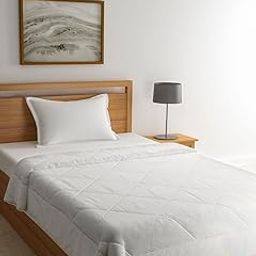 BIANCA Luxury Hotel Microfiber Comforter Duvet for All Weather -1pc Single (Micro Touch) | Luxury Hotel Reversible Lightweight | Comforter/AC Blanket/Quilt/Duvet for All Weather Solid-White-20