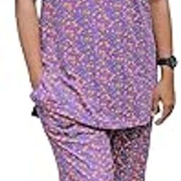 Butter Buds Women's Cotton Blend Digital Printed Zipless Maternity/Nursing & Feeding Night Suit Set of Top & Pajama Set Nursing Night Dress-image-89