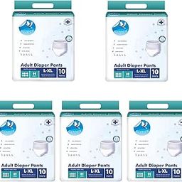 GLIDER Unisex Adult Diaper Pants Large-Xl With Wetness Indicator-23-52 Inch, 60-135 Cm ((Pack Of 5(50 Count))-image-22