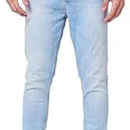 Mid Rise Tapered Fit Blue Jeans for Men-image-36