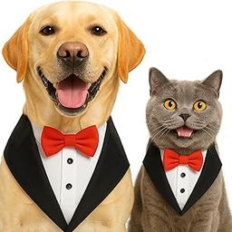 BURAQ Dog Tuxedo Bandana, Ideal for Dog Birthday Decorations, Adorable and Comfortable Pet Apparel (M - Black)-image-18