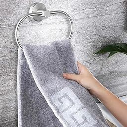 Pivalo Stainless Steel Towel Ring Oval Hand Towels Hanger Napkin Holder Stand Bathroom Accessories for Kitchen Home and Wash Basin (Pack of 1)-image-24