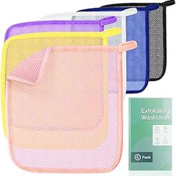 SpiralScgv 6 Piece Exfoliating Washcloths for Daily Skin Care – Double-Layered Towels for Deep Cleansing, Smooth Skin for All Skin Types（Colourful）-image-75