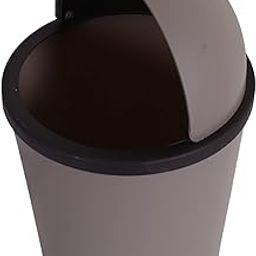 Kuber Industries Table Dustbin|Plastic Swinging Lid Waste Storage Garbage Bin|Desktop Trash Can For Study Table, Office(Coffee)-0