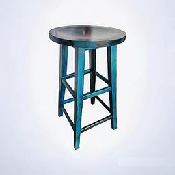Deluxe Furniture Wooden Long Bar High Chair for Home | Stools for Kitchen | Sheesham Wood, Ocean Blue, Set of 1-image-88