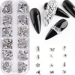 S.A.V.I 12 Grids White Resin Rhinestones for Nail Art DIY-22