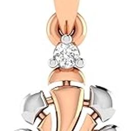 18KT Rose Gold and American Diamond Pendant for Women-image-100