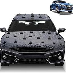 FABTEC Car Cover for Maruti Baleno for Car Bonnet & Roof with Spikes 100% Protection from Dogs, Pets and Animals Waterproof Car Body Cover Compatible with All Cars Universal Size (Set of 2pc)-image-5