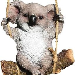 CRAFTIFY Premium Design Hanging Koala with Jute Rope For Garden,Tree Decor,Wall Hanging, Home Decor, Garden Decoration Items For Balcony Hanging, Gifts (Grey, Pack of 1, Resin)-image-53