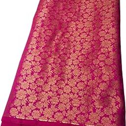 Women/Girls Ethnic Unstitched Brocade Silk Fabric - Fine Quality Self Design Material for Kurta, Pyjama, Blouse, Suit, Thakur Poshaak, and More-image-1