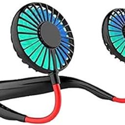 { LIMITED STOCK WITH 12 YEARS WARRANTY } Portable Fan Neck Fan Hands Free Personal Fan with LED Light Mini Fan Rechargeable USB Fan 360 Degree Free Rotation Wearable Neckband Fan for Outdoor Home Office Sports Traveling-37