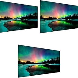 HASTHIP® 5D Diamond Painting Kit 27.5 X 15.7inch Large Size Aurora Lake Kits for Adults DIY Full Drill Crystal Rhinestone Arts and Crafts Art for Home Wall Decor 3PCS-image-26