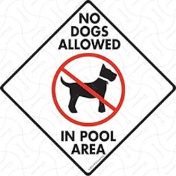 No Dogs Allowed in Pool Area Yard Sign (12”x 12”) - Exterior Rust Free Aluminum Dog Sign with Weatherproof and UV Protected for Not Allowing Dogs in a Swimming Pool - 12” x 12”-image-16