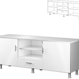 Star Furniture TV Cabinet | Termite-Proof Engineered Wood with Storage Shelves | Steel Handle Drawers | SecureLock | Pre-Assembled | 1-Year Warranty (Super White High Glossy)-15
