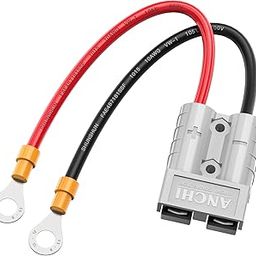 ELECTOP 10AWG Battery Electric Forklift Cable, Compatible with Ads Connector 50A 600V and O Ring Battery Connector Cable for Tractors UPS Battery Packs Sightseeing Car(Grey)-image-1