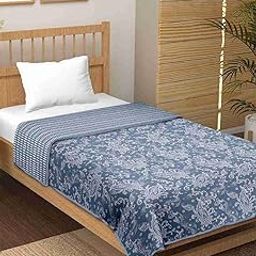 TrueYarns Reversible 3 Layer Pure Cotton Mulmul Feel Floral Single Bed Dohar/A/c Blanket/Quilt (60x90 Inches)-image-62