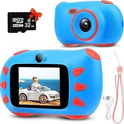 Boutique Kids Camera,1080P Children Digital Video Cameras,Shockproof Video Recorder for Boys and Girls,Portable Rechargeable Toddler Video Recorder（Blue）-picture-32