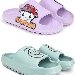 Combo Pack of 2 Slipper/Flip Flops/Slides/Clogs/Sandals for Women (Tatoo-Peso Vs YW-Smiley)-image-18