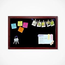 KALA POTLII Pin-up Board/Pin-up Board/Notice Board/Soft Board/Bulletin Board/Pin-up Display Board for Office, School & Home,Black walvet Finish Fabric Board (12x18, Dark Brown)-19
