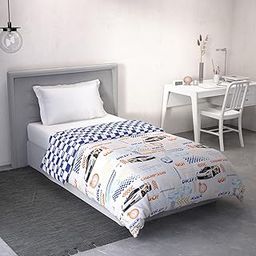Ddecor - Pack of 1 Kids 100% Cotton Cartoon 150 TC Single Reversible Dohar - Blue-image-91