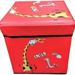 LakhanPal® Storage Box Portable & Foldable Laundry Box Cum Sitting Stool Folding |Sitting Stool|pouffes for Living and Bedroom|Puffy Stool (30 cm x 30 cm x 30 cm) (Multicolor)-image-32