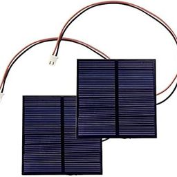 S P 2pcs 55 x 55 Mini Solar Panel 4V 100MH Wire Attached for DIY Projects kit Toys ( Pack of 020-9