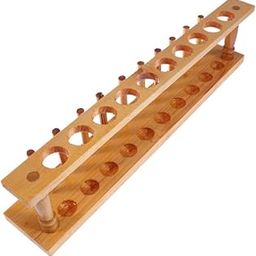 Mipcase Small Test Tube Rack Holder Stand Wooden Acid Alkali Resistant Easy to Use-12