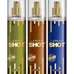 Layer'r Shot Fragrant Gold Sporty + Gold Ultima + Gold Passion Long-Lasting Fragrance Body Spray - Pack of 3 (135ml Each For Men)-36
