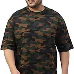 100% Pure Cotton Oversized Loose Baggy Fit Drop Shoulder Paisley Printed Plus Size T-Shirt for Men (Sizes: 2XL to 5XL)-image-96