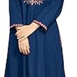 New Added Color - Women's Full Length Elegant Embroidered Rayon Nighty with Pockets-image-5