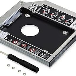 Wefly SATA 3.0 HDD/SSD / 2.HDD ODD SATA III Drive Bay Adapter / Serial ATA Caddy for 9.5 mm SATA 2.5 Inch Hard Drive (Aluminium) with Screws and Screwdriver - Laptop PC Drives-30